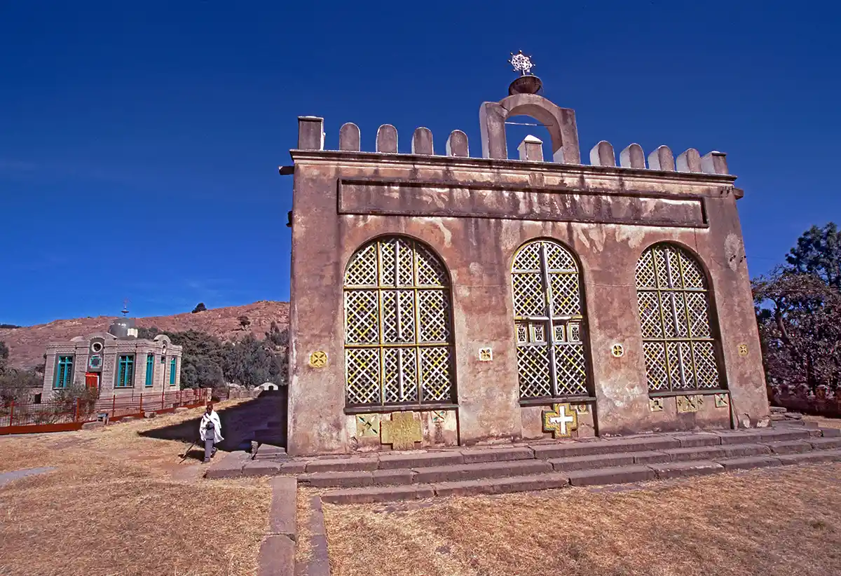 Church of St. Mary of Zion with Treasury of the Arc of the Covenant in background Church of St. Mary of Zion with Treasury of the Arc of the Covenant in background