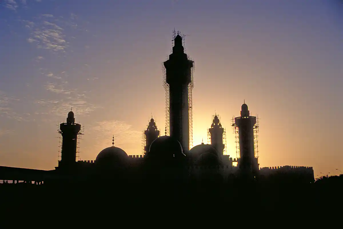 Sunset at the Great Mosque of Touba Sunset at the Great Mosque of Touba