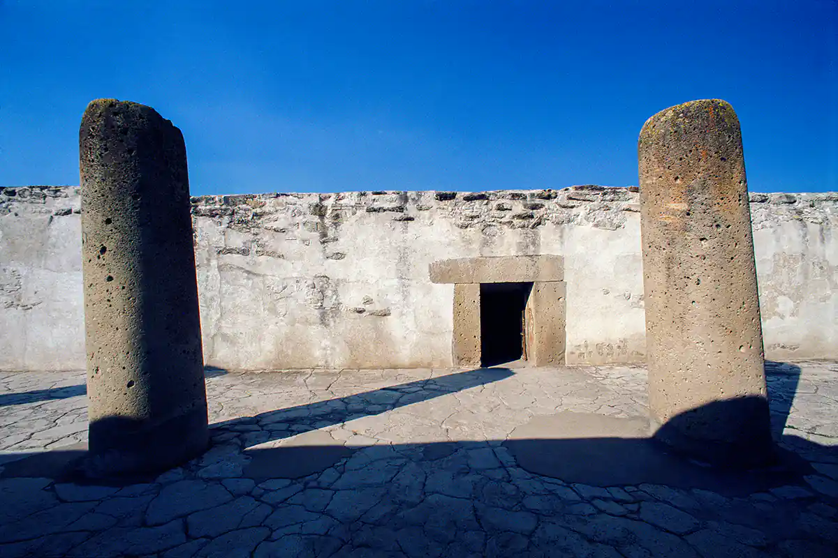 Entrance to the sanctuary, ruins of Mitla, near Oaxaca, Mexico