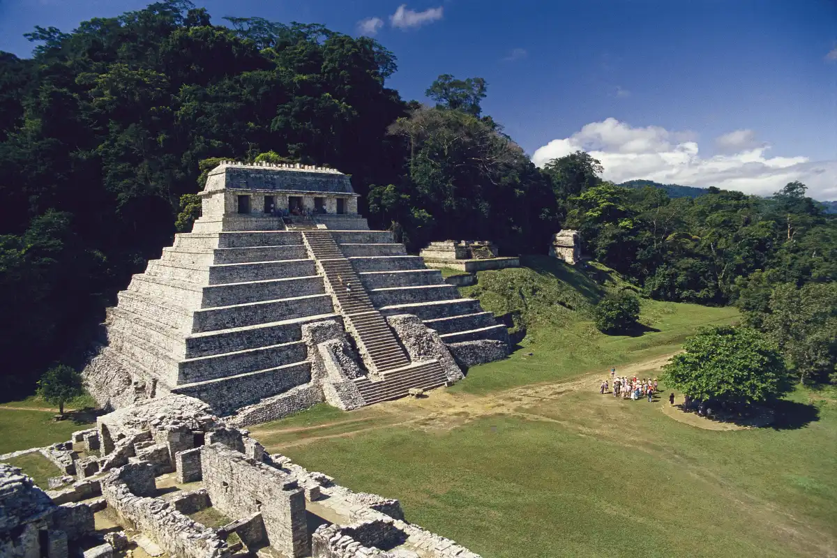The Temple of the Inscriptions, Mayan ruins of Palenque, Mexico