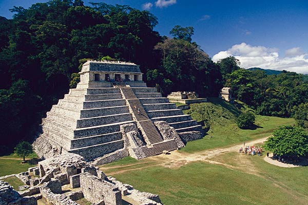 The Temple of the Inscriptions, Mayan ruins of Palenque, Mexico