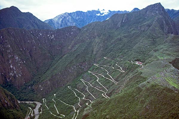 oad from Aguas Calientes up to Machu Picchu, Peru