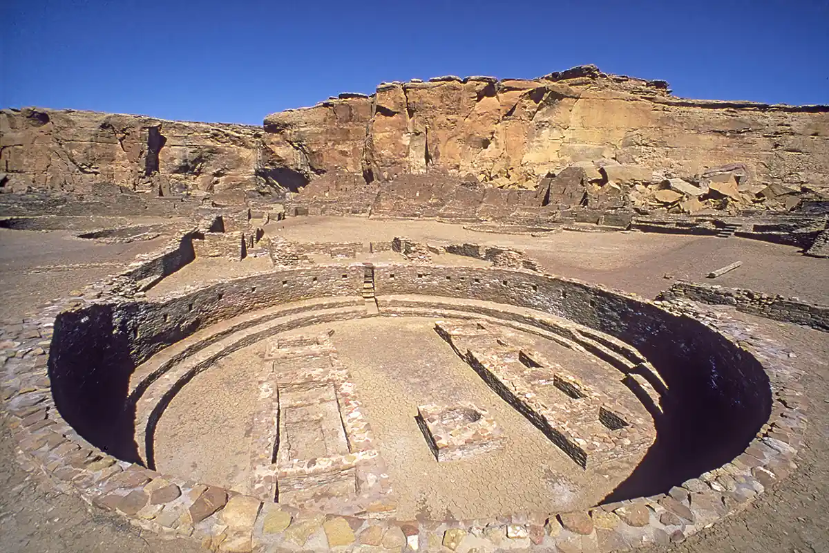 Great Kiva of Pueblo Bonito Ruins, Chaco Canyon, New Mexico Great Kiva of Pueblo Bonito Ruins, Chaco Canyon, New Mexico