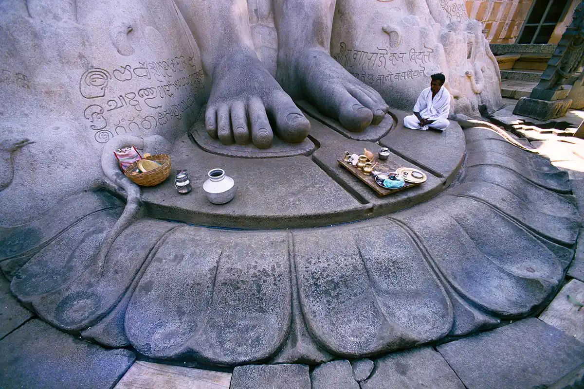 The Holy Feet of the Sri Gomatheswar statue, Shravanabelagola