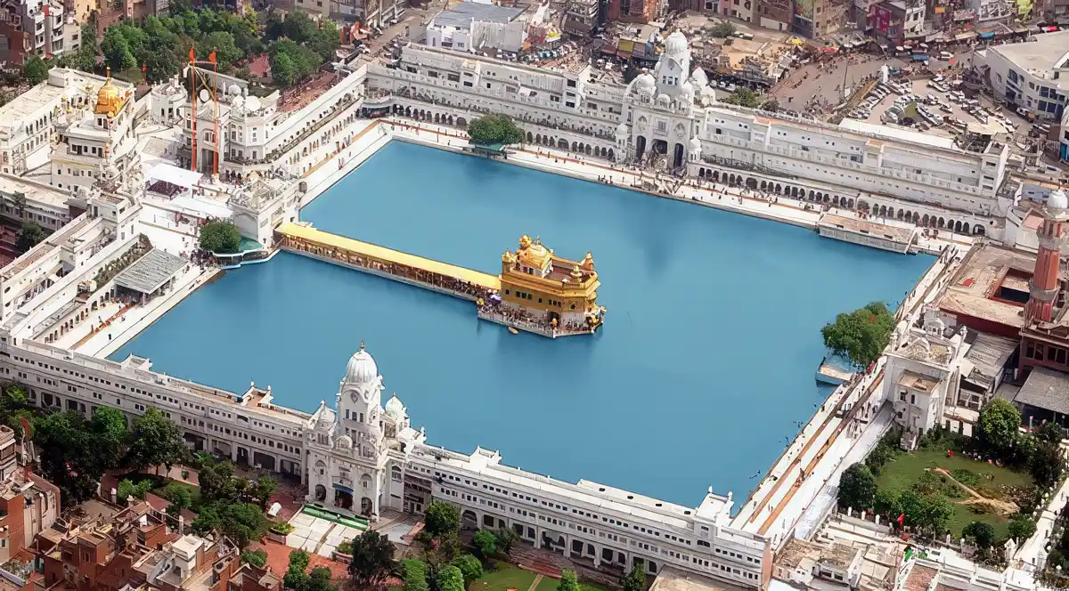 Golden Temple Aerial View by Helicopter, Photograph by Grenade Singh Golden Temple Aerial View by Helicopter