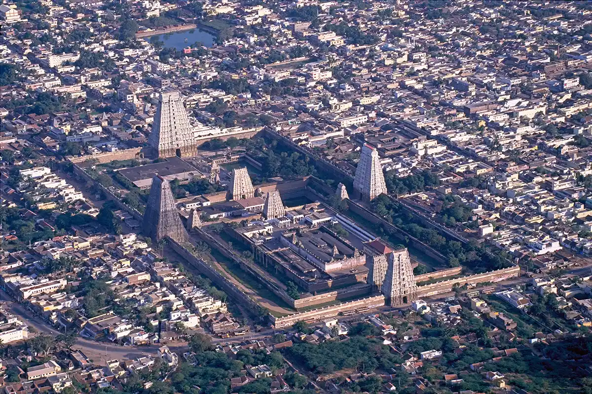 Temple of Tiruvanamalai from the top of Mt Arunchala Temple of Tiruvanamalai from the top of Mt Arunchala
