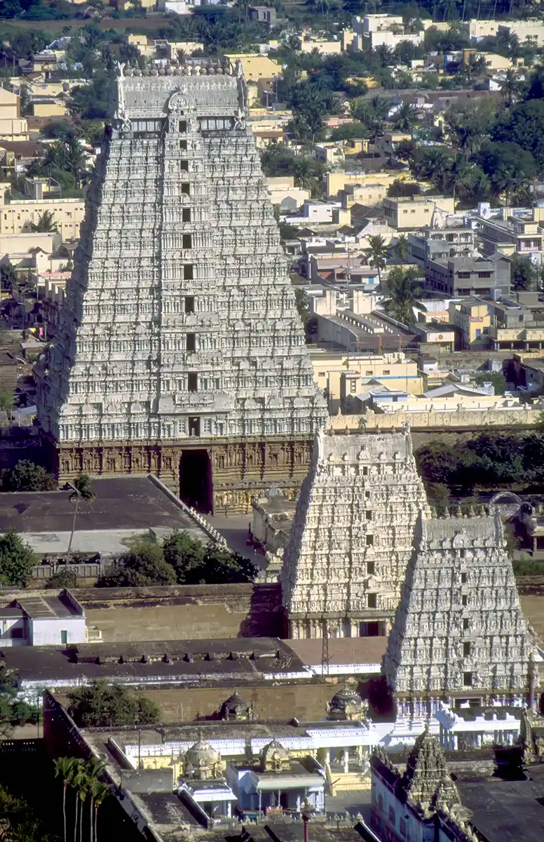 Temple of Tiruvanamalai from the top of Mt Arunchala Temple of Tiruvanamalai from the top of Mt Arunchala
