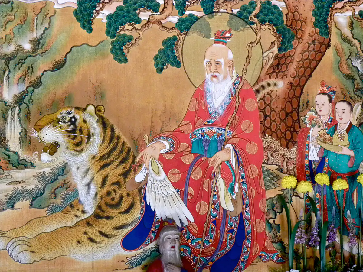 Painting of Sanshin Mountain-spirit at Odae-san Woljeong-sa
