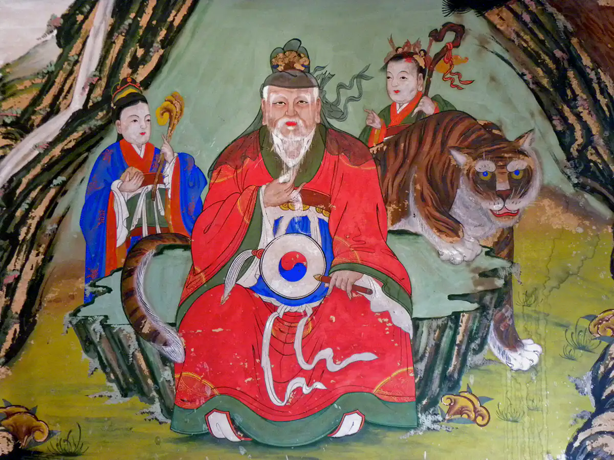 Painting of Sanshin Mountain-spirit at Sobaek-san Buseok-sa Painting of Sanshin Mountain-spirit at Sobaek-san Buseok-sa