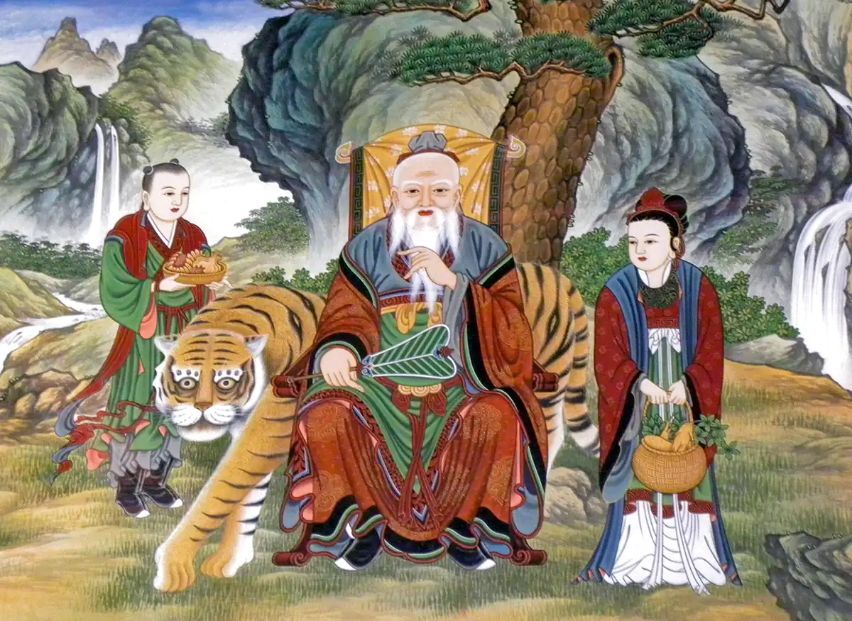 Painting of Sanshin Mountain-spirit at Taebaek-san Hyeonbul-sa Painting of Sanshin Mountain-spirit at Taebaek-san Hyeonbul-sa