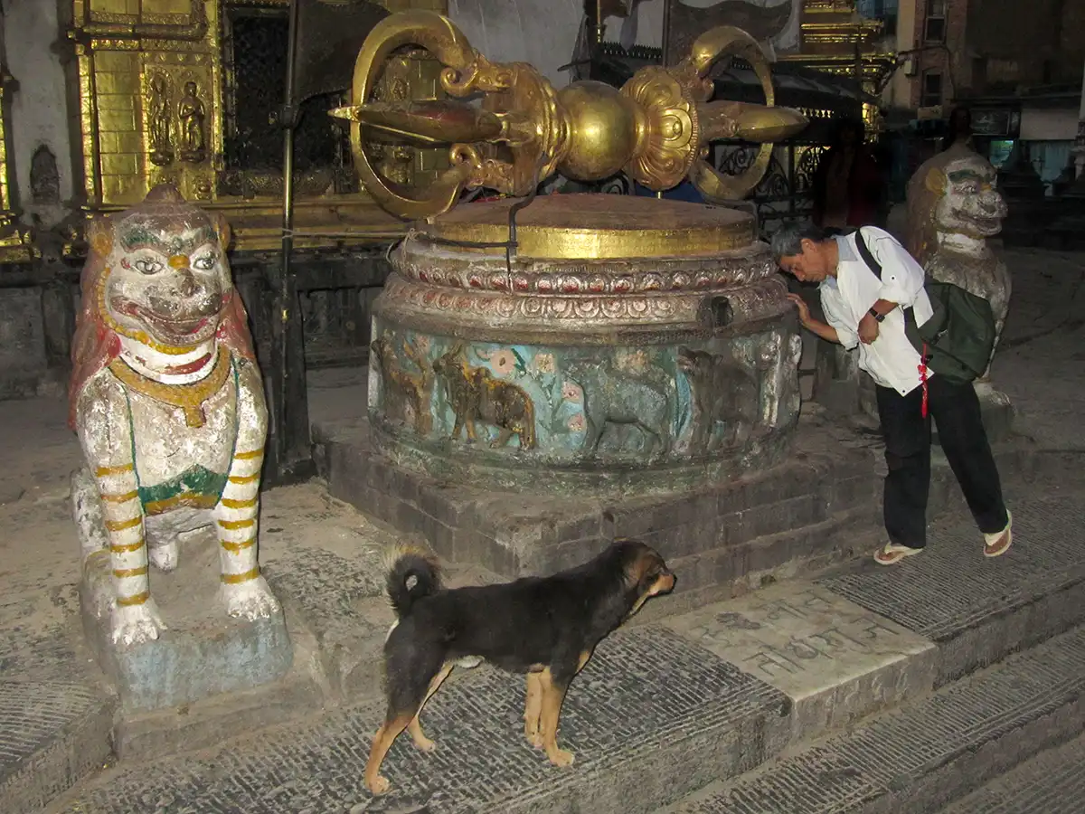 Dorje at Swayambhunath Stupa, Kathmandu, Nepal Dorje at Swayambhunath Stupa, Kathmandu, Nepal
