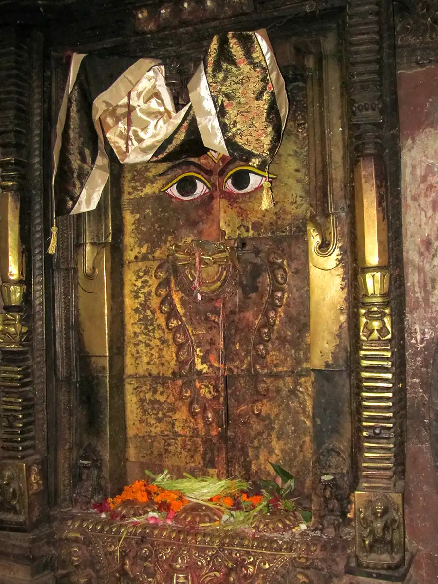 Inner Door, Shantipur Shrine at Swayambhunath Stupa Inner Door, Shantipur Shrine at Swayambhunath Stupa