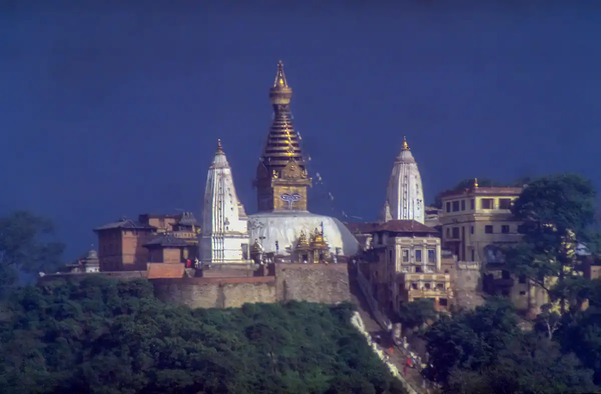 Sacred hill and stupa of Swayambhunath, Kathmandu, Nepal Sacred hill and stupa of Swayambhunath, Kathmandu, Nepal