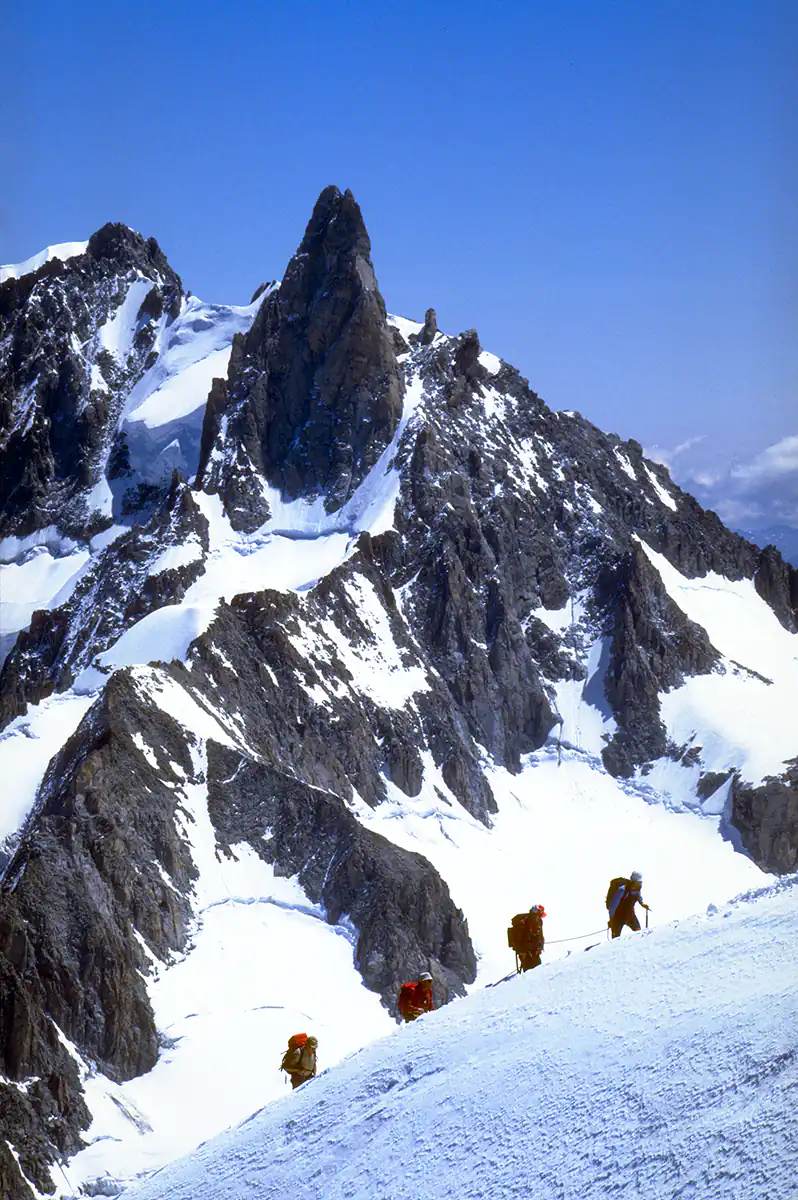 Climbers on Mt. Blanc, France