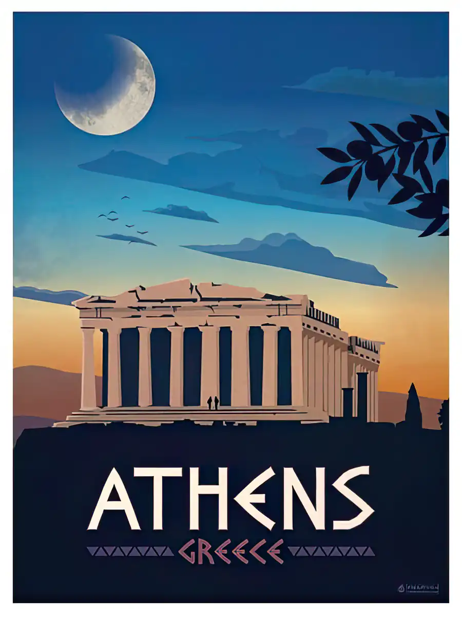 Athens Vintage Travel Poster