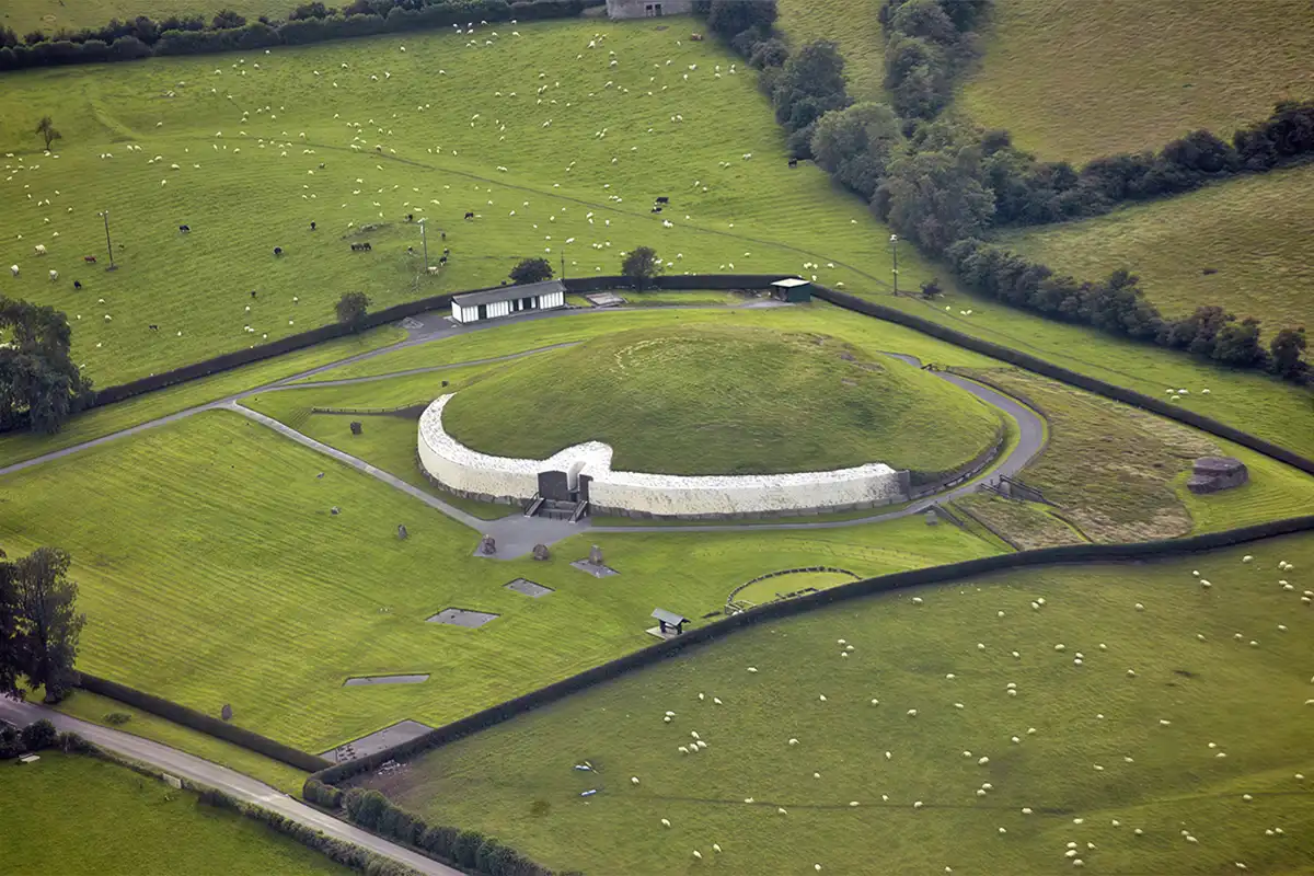 Newgrange aerial view. Photo by Gary McCall Newgrange aerial view. Photo by Gary McCall