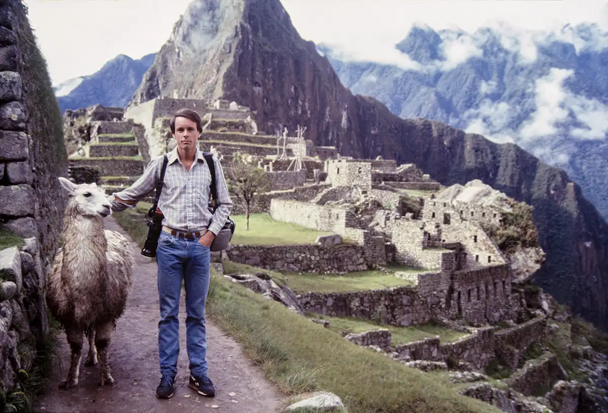 With llama at Machu Picchu, Peru, November, 1983 With llama at Machu Picchu, Peru, November, 1983