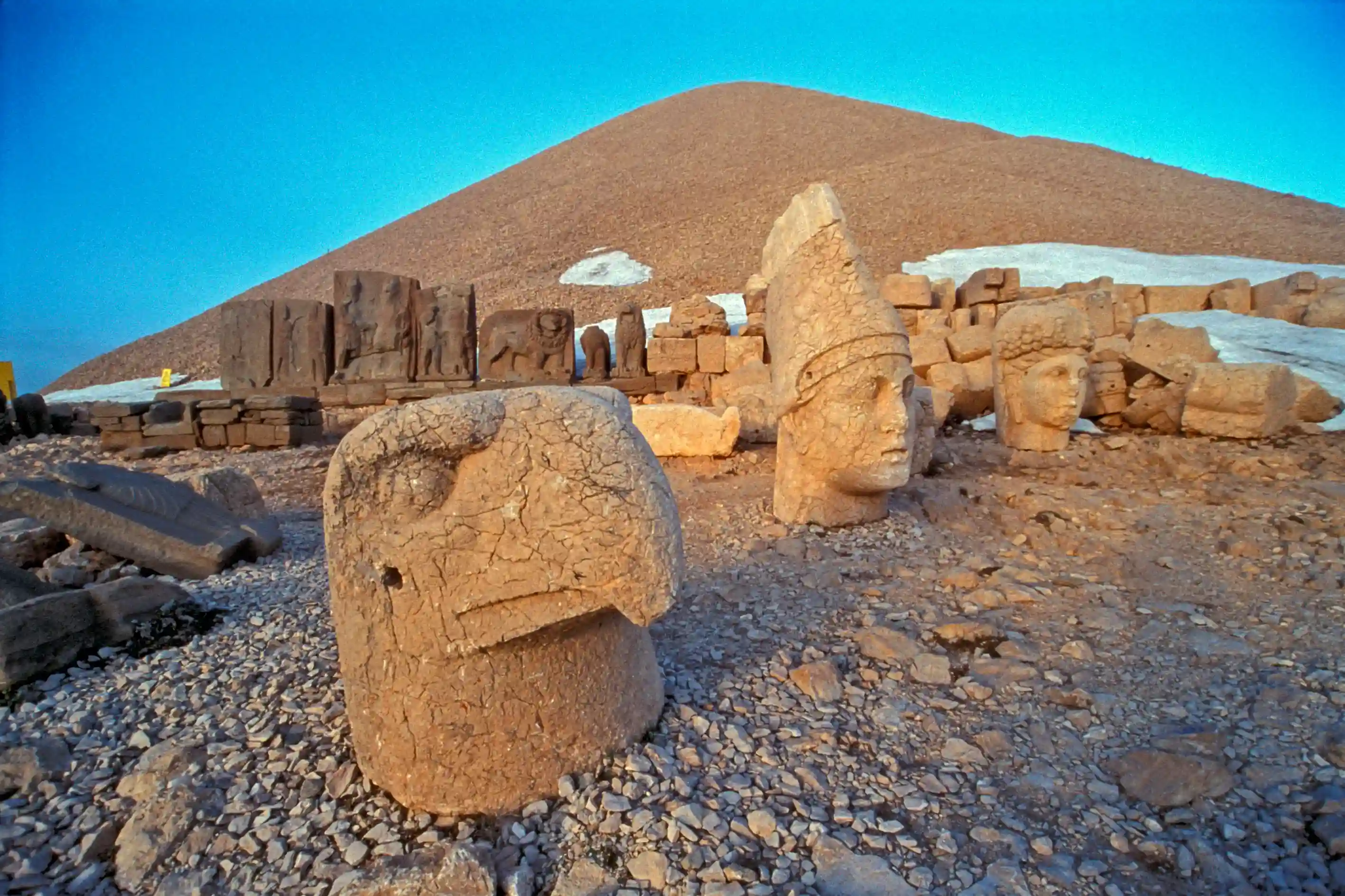 Stone heads and mythological figures, Nemrut Dagi Stone heads and mythological figures, Nemrut Dagi
