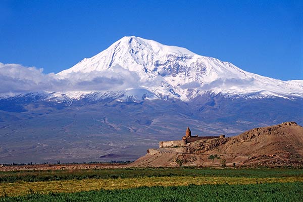 Mt. Ararat and the Armenian Christian monastery of Khor Virap