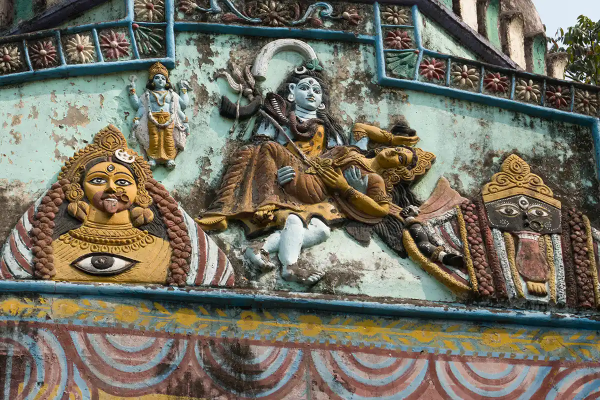 Shiva carrying Shakti during his Tandava dance through the universe