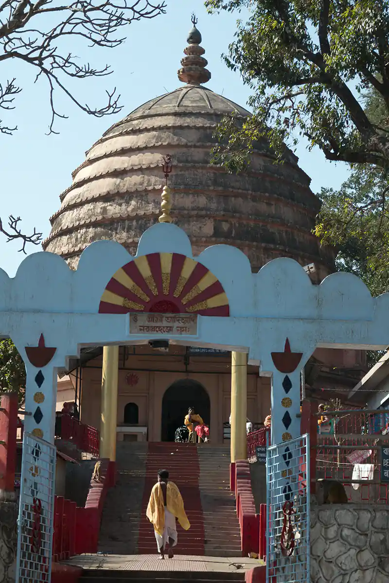Hindu pilgrim approaching the Navagraha Temple, Guwahati, Assam