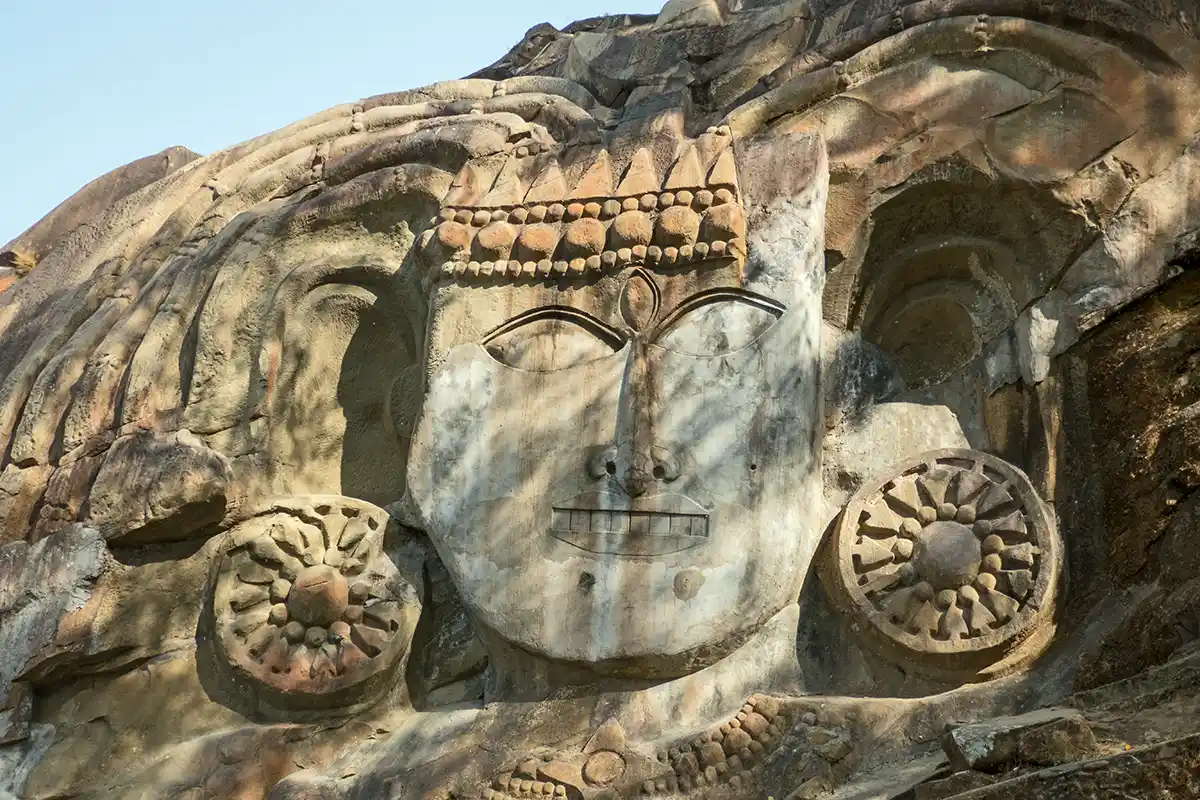 Bas-relief sculpture on rock boulder, Unakoti Shiva site, Tripura Bas-relief sculpture on rock boulder, Unakoti Shiva site, Tripura