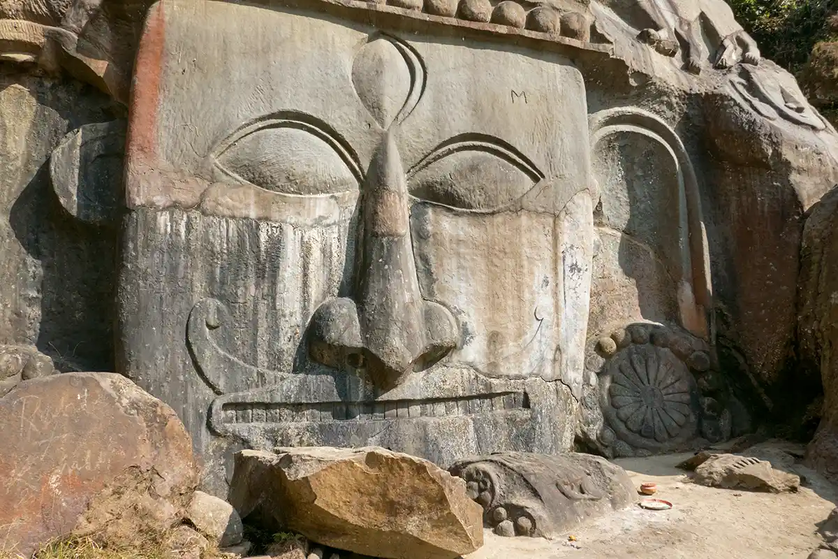 Bas-relief sculpture on rock boulder, Unakoti Shiva site, Tripura Bas-relief sculpture on rock boulder, Unakoti Shiva site, Tripura
