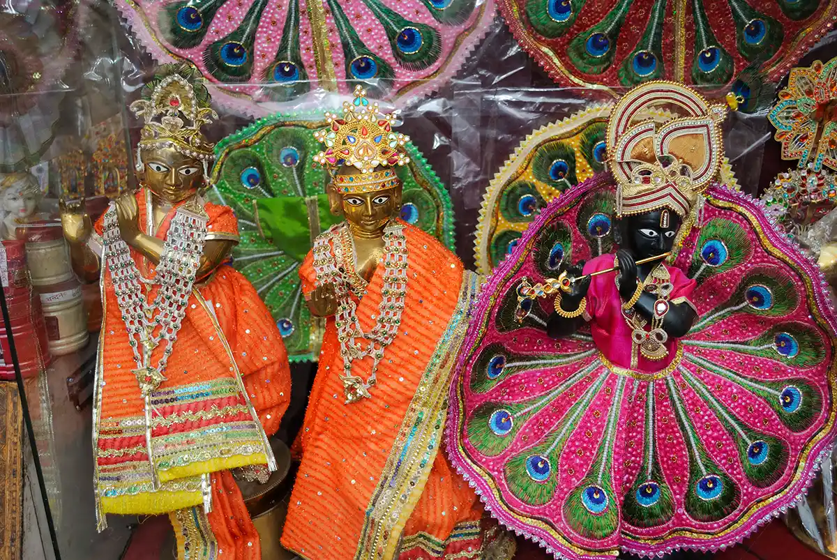 Krishna, Radha and a dancing Gopi, Vrindavan Krishna, Radha and a dancing Gopi, Vrindavan