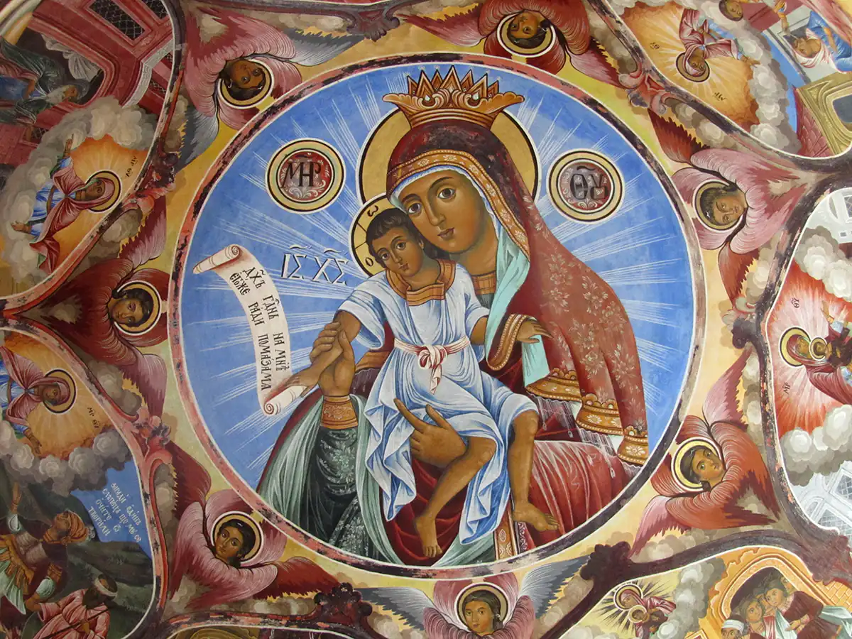 Fresco of Mary, Rila Monastery Fresco of Mary, Rila Monastery
