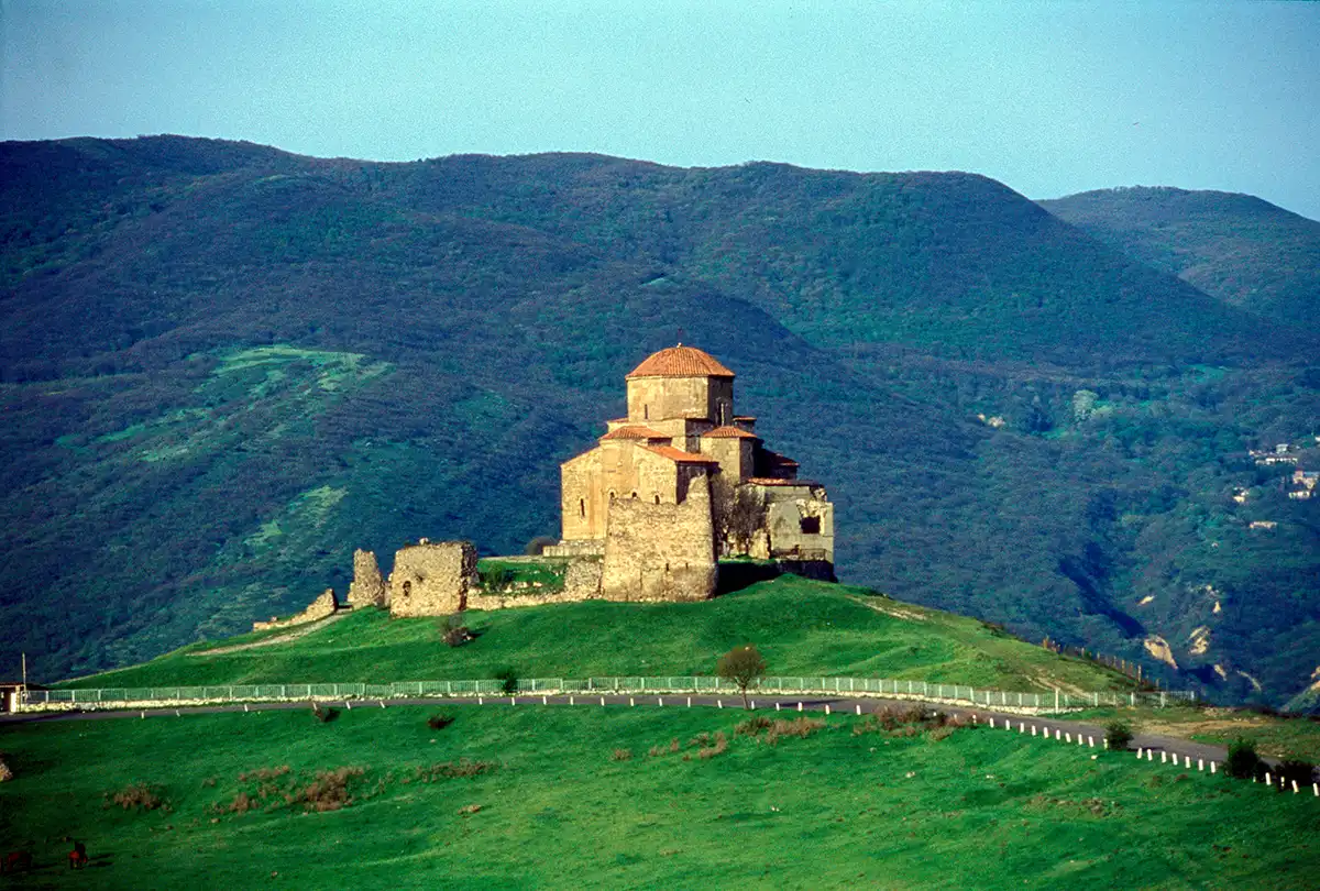 Christian church atop ancient pagan sacred hill, Jvari Christian church atop ancient pagan sacred hill, Jvari