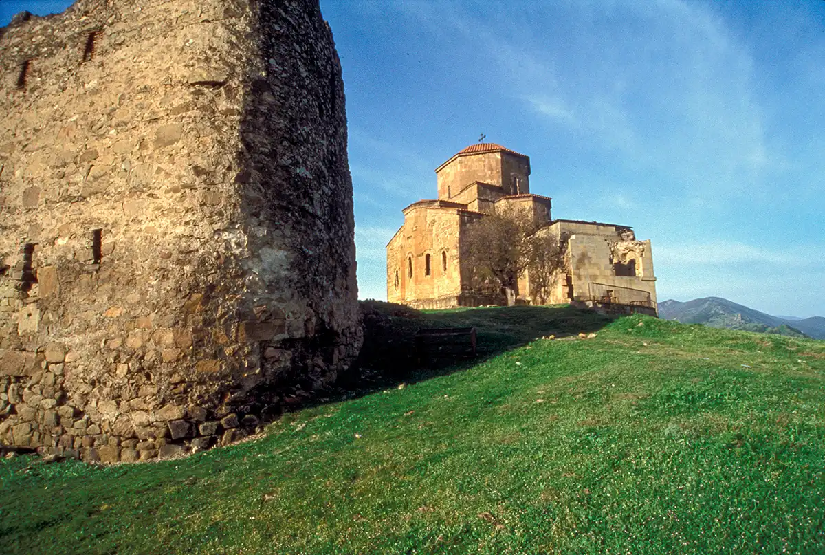 Christian church atop ancient pagan sacred hill, Jvari Christian church atop ancient pagan sacred hill, Jvari
