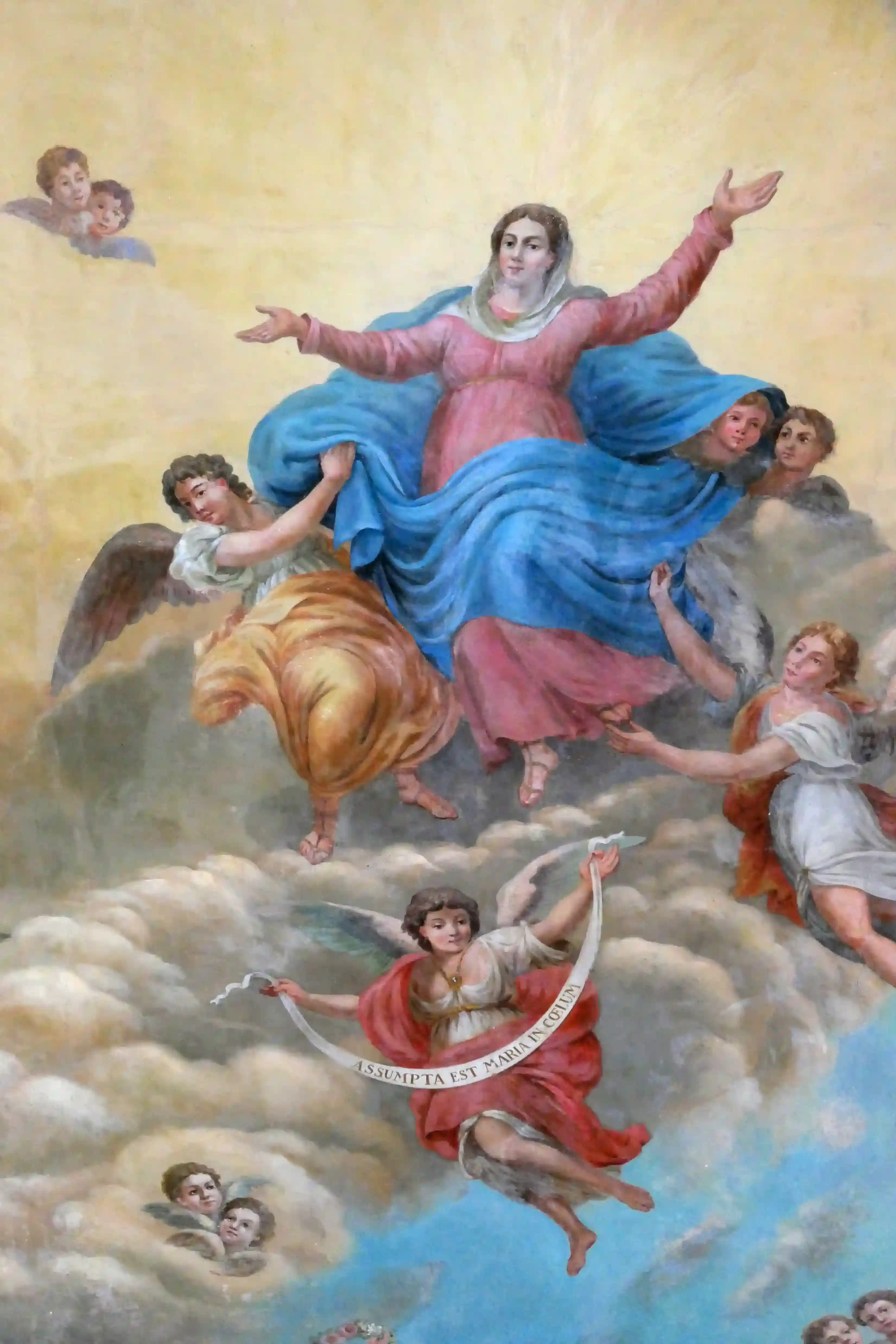 Church of Mary Apparition, ceiling painting, Strunjan Church of Mary Apparition, ceiling painting, Strunjan